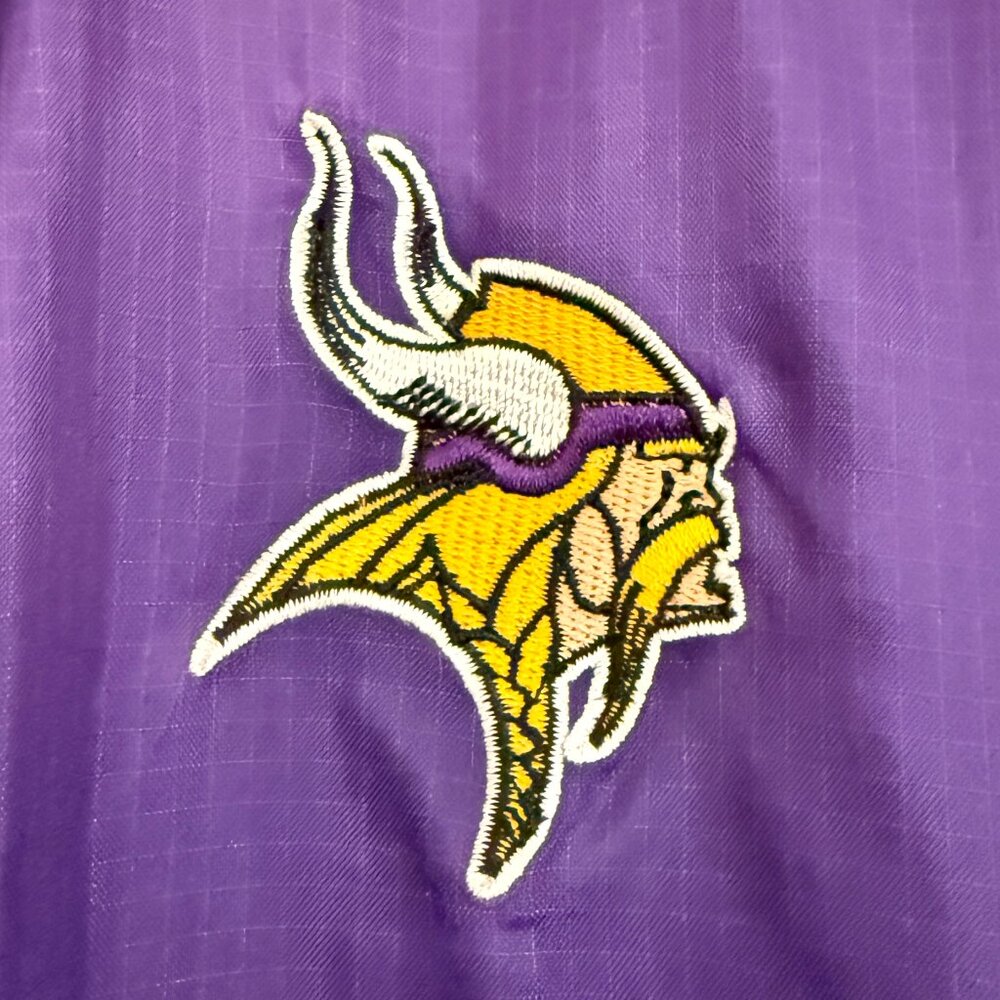 Vintage Minnesota Vikings NFL Team Jacket — Purple/Gold Full Zip — Men’s Medium - Picture 6 of 11